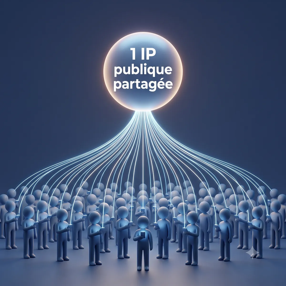 Thousands of mobile subscribers share the same public IP address through the carrier's CGNAT.